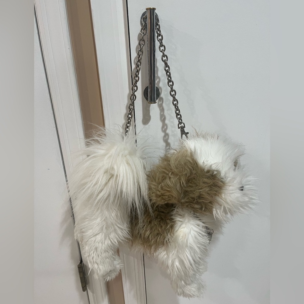 Fluffy Dog-Shaped Shoulder Bag